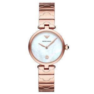 Emporio Armani Mother of Pearl Dial Rose Gold Steel Strap Watch For Women - AR11236 Authentic Buy Shop Now