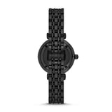 Emporio Armani Gianni T Bar All Black Diamond Dial Watch For Women - AR11245 Authentic Buy Shop Now
