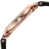 Emporio Armani Gianni T-Bar Mother of Pearl Dial Black Leather Strap Watch For Women - AR11295 Authentic Buy Shop Now