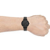 Emporio Armani Gianni T Bar Analog Black Dial Black Steel Strap Watch For Men - AR11299 Authentic Buy Shop Now