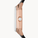 Emporio Armani Gioia Quartz Mother of Pearl Dial Black Leather Strap Watch For Women - AR11390 Authentic Buy Shop Now