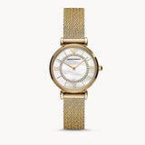 Emporio Armani Gianni T Bar Mother of Pearl Dial Gold Mesh Bracelet Watch For Women - AR11321 Authentic Buy Shop Now