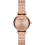 Emporio Armani Gianni T Bar Quartz Rose Gold Dial Rose Gold Steel Strap Watch For Women - AR11342 Authentic Buy Shop Now