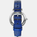 Emporio Armani Gianni T Bar Quartz Crystals Silver Dial Blue Leather Strap Watch For Women - AR11344 Authentic Buy Shop Now