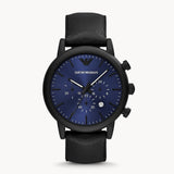 Emporio Armani Luigi Analog Blue Dial Black Leather Strap Watch For Men - AR11351 Authentic Buy Shop Now