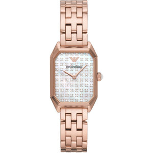 Emporio Armani Gioia Quartz Mother of Pearl Dial Rose Gold Steel Strap Watch For Women - AR11389 Authentic Buy Shop Now