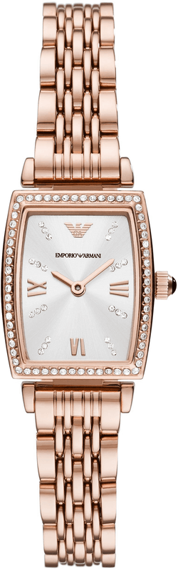 Emporio Armani Gianni T Bar Quartz Crystals White Dial Rose Gold Steel Strap Watch For Women - AR11406 Authentic Buy Shop Now