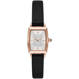 Emporio Armani Gianni T Bar Quartz White Dial Black Leather Strap Watch For Women - AR11408 Authentic Buy Shop Now