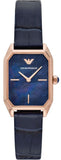 Emporio Armani Gioia Quartz Mother of Pearl Blue Dial Blue Leather Strap Watch For Women - AR11426 Authentic Buy Shop Now