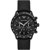 Emporio Armani Mario Chronograph Quartz Black Dial Black Nylon Strap Watch For Men - AR11453 Authentic Buy Shop Now
