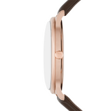 Emporio Armani Minimalist Quartz White Dial Brown Leather Strap Watch For Men - AR11572 Authentic Buy Shop Now