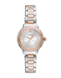 Emporio Armani Mia Three-Hand Analog Crystal Silver Dial Two Tone Steel Strap Watch For Women - AR11643 Authentic Buy Shop Now