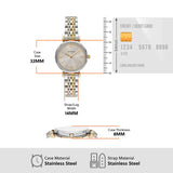 Emporio Armani Gianni T-Bar Beige Dial Two Tone Steel Strap Watch for Women - AR11702 Authentic Buy Shop Now