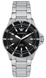 Emporio Armani World Explorer Solar Black Dial Silver Steel Strap Watch for Men - AR11787 Authentic Buy Shop Now