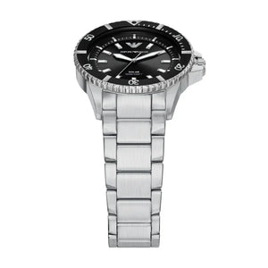 Emporio Armani World Explorer Solar Black Dial Silver Steel Strap Watch for Men - AR11787 Authentic Buy Shop Now