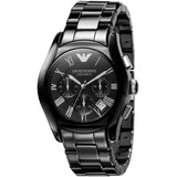 Emporio Armani Valente Chronograph Black Dial Black Ceramic Strap Watch For Men - AR1400 Authentic Buy Shop Now