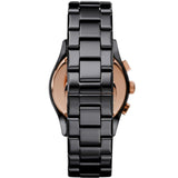 Emporio Armani Valente Ceramica Chronograph Black Dial Black Steel Strap Watch For Men - AR1410 Authentic Buy Shop Now
