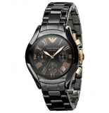 Emporio Armani Chronograph Black Ceramic Stainless Steel Dial Watch For Women - AR1411 Authentic Buy Shop Now