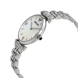 Emporio Armani T Bar Mother of Pearl Dial Steel Strap Watch For Women - AR1682 Authentic Buy Shop Now