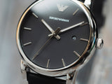 Emporio Armani Classic Quartz Black Dial Black Leather Strap Watch For Men - AR1692 Authentic Buy Shop Now