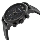 Emporio Armani Luigi Chronograph Black Dial Black Leather Strap Watch For Men - AR1737 Authentic Buy Shop Now