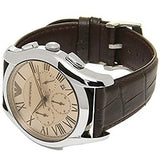 Emporio Armani Valente Chronograph Brown Dial Brown Leather Strap Watch For Men - AR1785 Authentic Buy Shop Now
