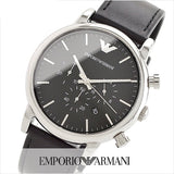 Emporio Armani Luigi Chronograph Black Dial Black Leather Watch For Men - AR1828 Authentic Buy Shop Now