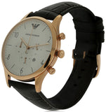 Emporio Armani Beta Chronograph White Dial Brown Leather Strap Watch For Men - AR1916 Authentic Buy Shop Now
