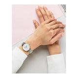 Emporio Armani Gianni T Bar White Crystal Pave Dial Silver Stainless Steel Strap Watch For Women - AR1925 Authentic Buy Shop Now