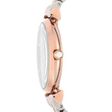 Emporio Armani Gianni T Bar White Dial Two Tone Steel Strap Watch For Women - AR1926 Authentic Buy Shop Now