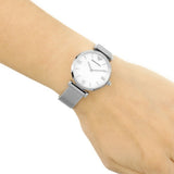 Emporio Armani Gianni T Bar Mother of Pearl Dial Silver Steel Strap Watch For Women - AR1955 Authentic Buy Shop Now