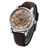 Emporio Armani Luigi Meccanico Brown Dial Brown Leather Strap Watch For Men - AR1982 Authentic Buy Shop Now