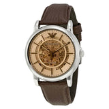 Emporio Armani Luigi Meccanico Brown Dial Brown Leather Strap Watch For Men - AR1982 Authentic Buy Shop Now