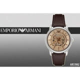 Emporio Armani Luigi Meccanico Brown Dial Brown Leather Strap Watch For Men - AR1982 Authentic Buy Shop Now