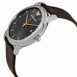 Emporio Armani Luigi Quartz Gray Dial Brown Leather Strap Watch For Men - AR1996 Authentic Buy Shop Now