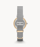 Emporio Armani Gianni T Bar Mother of Pearl Dial Silver Mesh Bracelet Watch For Women - AR2068 Authentic Buy Shop Now