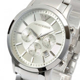 Emporio Armani Renato Chronograph Cream Dial Silver Steel Strap Watch For Men - AR2458 Authentic Buy Shop Now