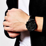 Emporio Armani Sportivo Chronograph Black Dial Black Leather Strap Watch For Men - AR2461 Authentic Buy Shop Now