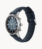 Emporio Armani Classic Chronograph Blue Dial Blue Leather Strap Watch For Men - AR2473 Authentic Buy Shop Now