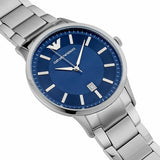 Emporio Armani Renato Blue Dial Silver Steel Strap Watch For Men - AR2477 Authentic Buy Shop Now