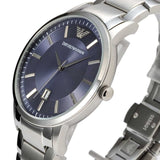 Emporio Armani Renato Blue Dial Silver Steel Strap Watch For Men - AR2477 Authentic Buy Shop Now