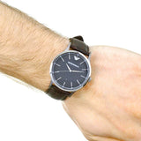 Emporio Armani Renato Large Black Dial Brown Leather Strap Watch for Men - AR2480 Authentic Buy Shop Now