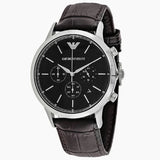 Emporio Armani Renato Chronograph Black Dial Brown Leather Strap Watch For Men - AR2482 Authentic Buy Shop Now