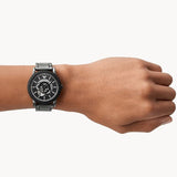 Emporio Armani Meccanico Automatic Black Dial Black Steel Strap Watch For Men - AR60010 Authentic Buy Shop Now