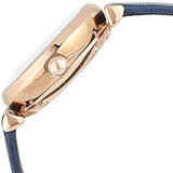 Emporio Armani Gianni T-Bar Analog Silver Dial Blue Leather Strap Watch For Women - AR60020 Authentic Buy Shop Now