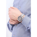 Emporio Armani Meccanico Automatic Skeleton Black Dial Silver Steel Strap Watch For Men - AR60021 Authentic Buy Shop Now