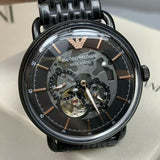 Emporio Armani Automatic Multifunction Black Dial Black Mesh Bracelet Watch For Men - AR60025 Authentic Buy Shop Now