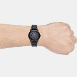 Emporio Armani Meccanico Skeleton Black Dial Black Steel Strap Watch For Men - AR60045 Authentic Buy Shop Now
