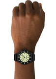 Emporio Armani Sea Explorer Automatic Yellow Dial Black Silicone Strap Watch For Men - AR60085 Authentic Buy Shop Now