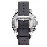 Emporio Armani Sportivo Chronograph Silver Dial Black Leather Strap Watch For Men - AR6054 Authentic Buy Shop Now